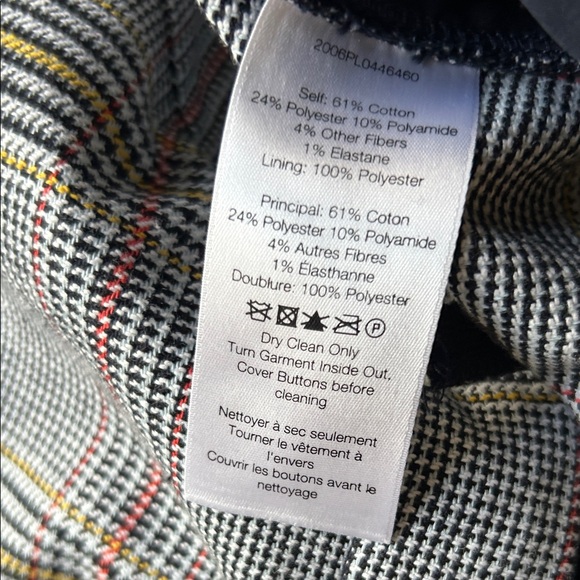 Veronica Beard Navy Plaid Pants with Subtle Red Stripes - Picture 6 of 9